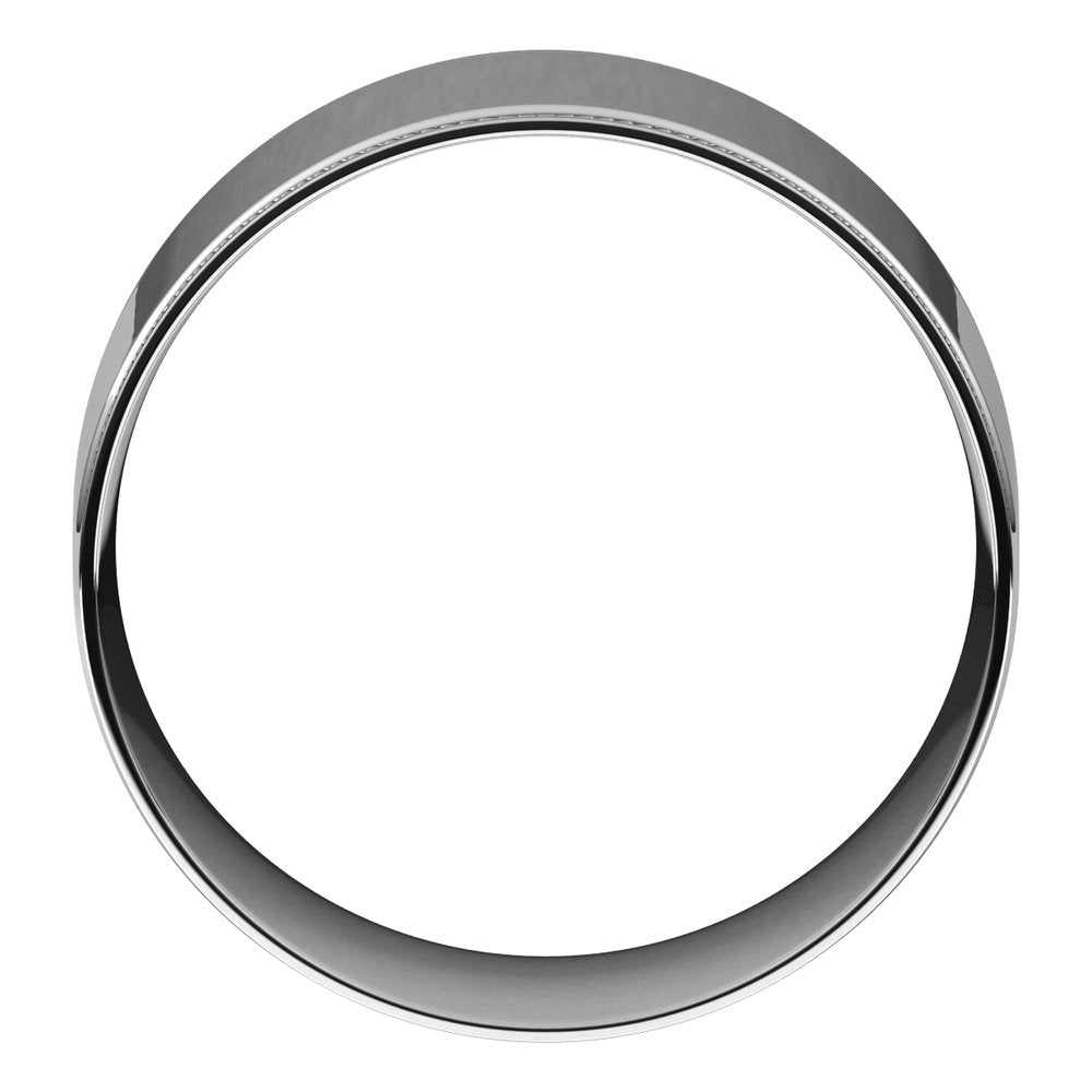 Sterling Silver 8 mm Milgrain Stepped-Edge Comfort-Fit Flat Band Size 7.5