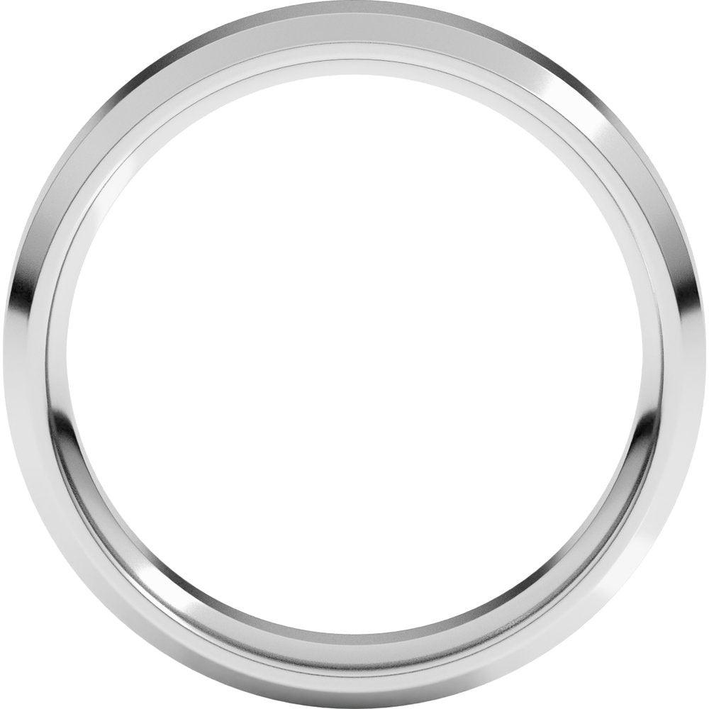 14K White Gold 5 mm Beveled-Edge Comfort-Fit Flat Band Size 8.5