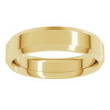 14K Yellow 5 mm Beveled-Edge Comfort-Fit Flat Band