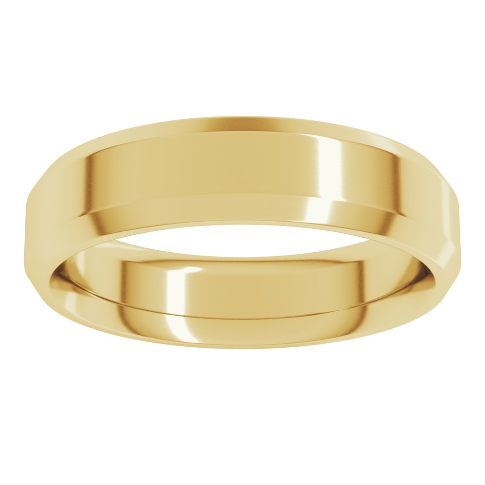 10K Yellow Gold 5 mm Beveled-Edge Comfort-Fit Flat Band Size 8