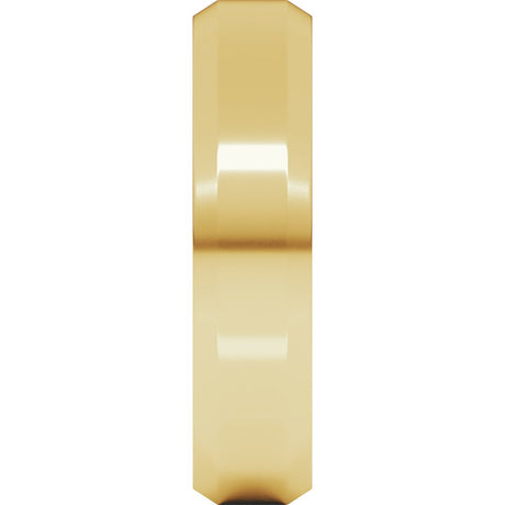 14K Yellow Gold 5 mm Beveled-Edge Comfort-Fit Flat Band Size 7