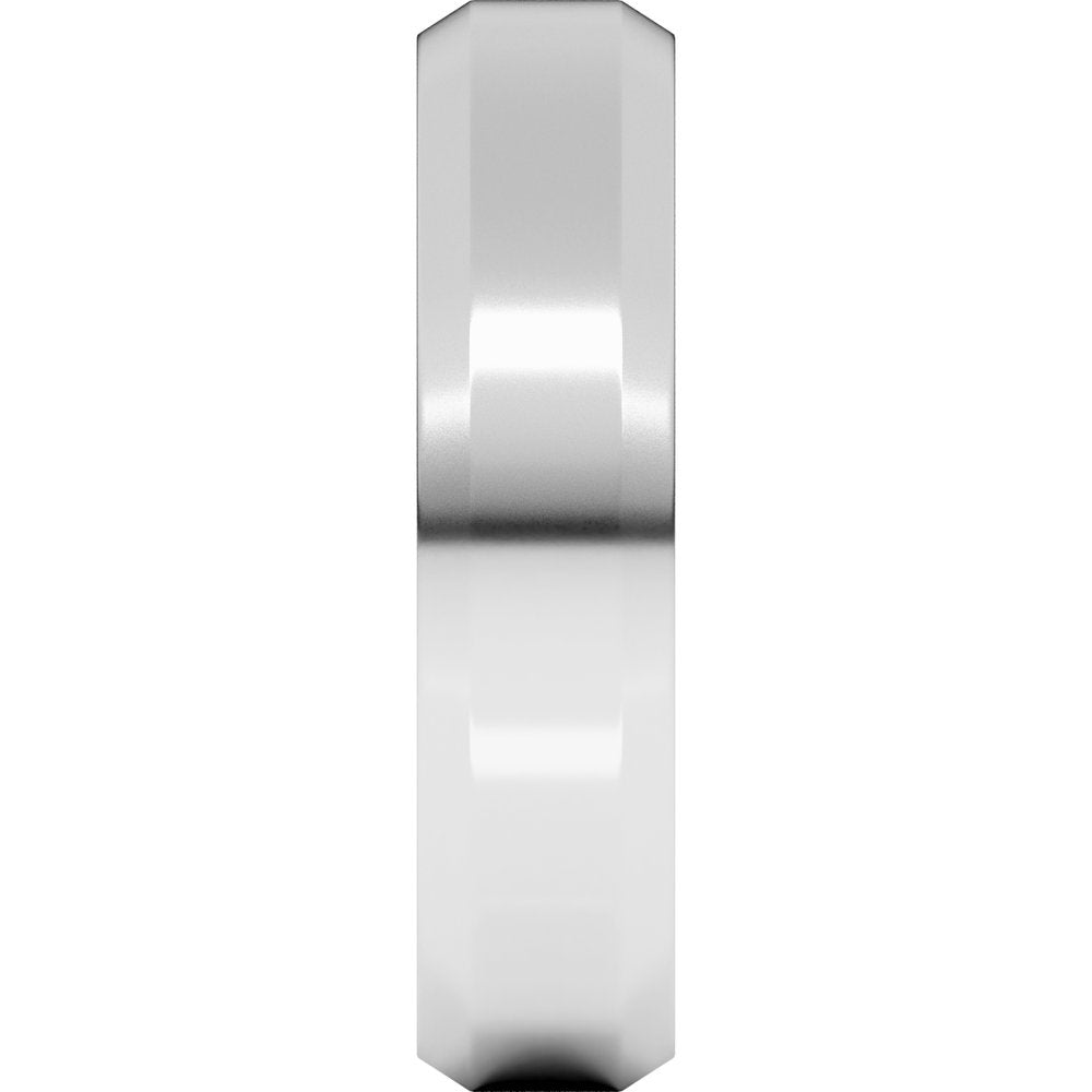 14K White 5 mm Beveled-Edge Comfort-Fit Band