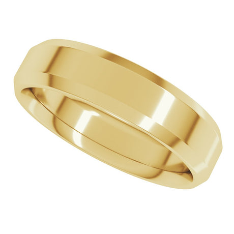 14K Yellow 5 mm Beveled-Edge Comfort-Fit Band