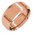 14K Rose 8 mm Beveled-Edge Comfort-Fit Band Size 11