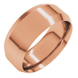 14K Rose 8 mm Beveled-Edge Comfort-Fit Band Size 11