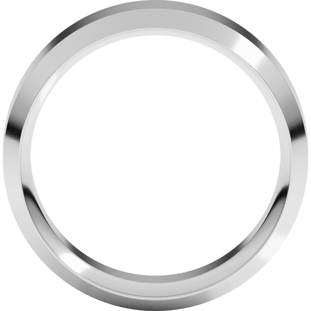 14K White Gold 8 mm Beveled-Edge Comfort-Fit Flat Band Size 10