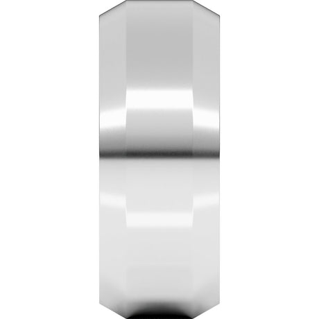 10K White Gold 8 mm Beveled-Edge Comfort-Fit Flat Band Size 10