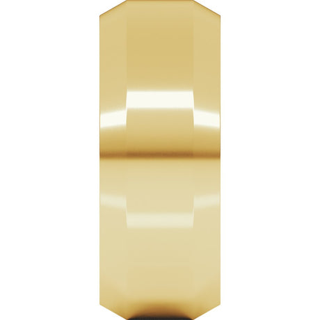 14K Yellow 8 mm Beveled-Edge Comfort-Fit Flat Band Size 10