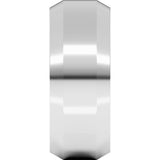 14K White Gold 8 mm Beveled-Edge Comfort-Fit Flat Band Size 10