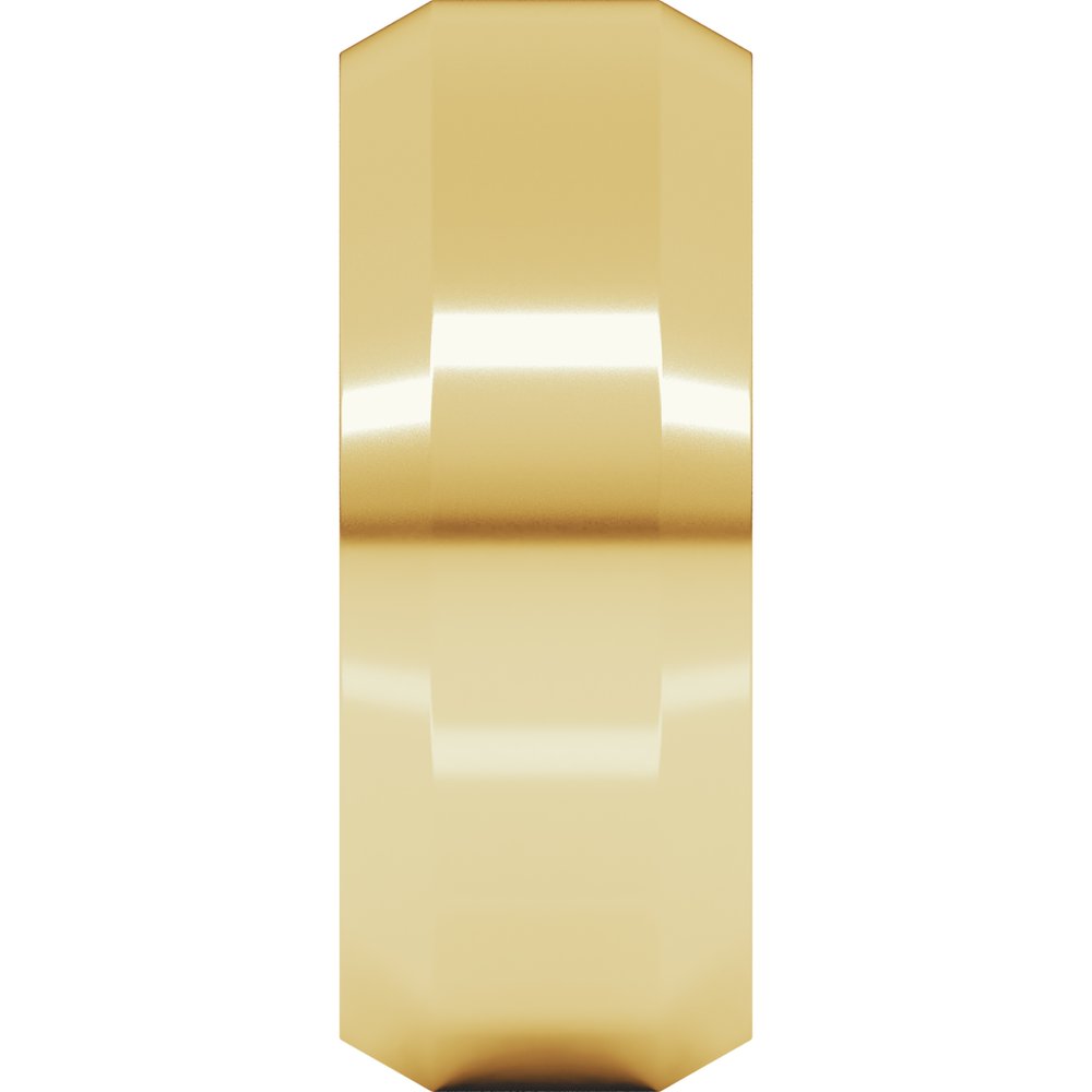 14K Yellow Gold 8 mm Beveled-Edge Comfort-Fit Flat Band Size 10