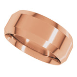 14K Rose 8 mm Beveled-Edge Comfort-Fit Band Size 11