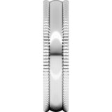 14K White 5 mm Extra Large Milgrain Comfort-Fit Half Round Band Size 10