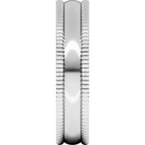 14K White 5 mm Extra Large Milgrain Comfort-Fit Half Round Band Size 10