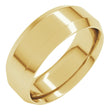 14K Yellow Gold 7 mm Beveled-Edge Comfort-Fit Flat Band Size 8