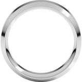 10K White Gold 7 mm Beveled-Edge Comfort-Fit Flat Band Size 9.5