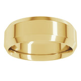 18K Yellow 7 mm Beveled-Edge Comfort-Fit Band Size 10.5