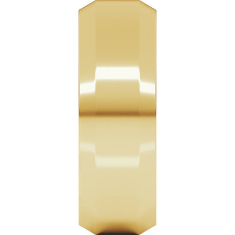10K Yellow Gold 7 mm Beveled-Edge Comfort-Fit Flat Band Size 10