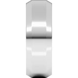 10K White Gold 7 mm Beveled-Edge Comfort-Fit Flat Band Size 9.5