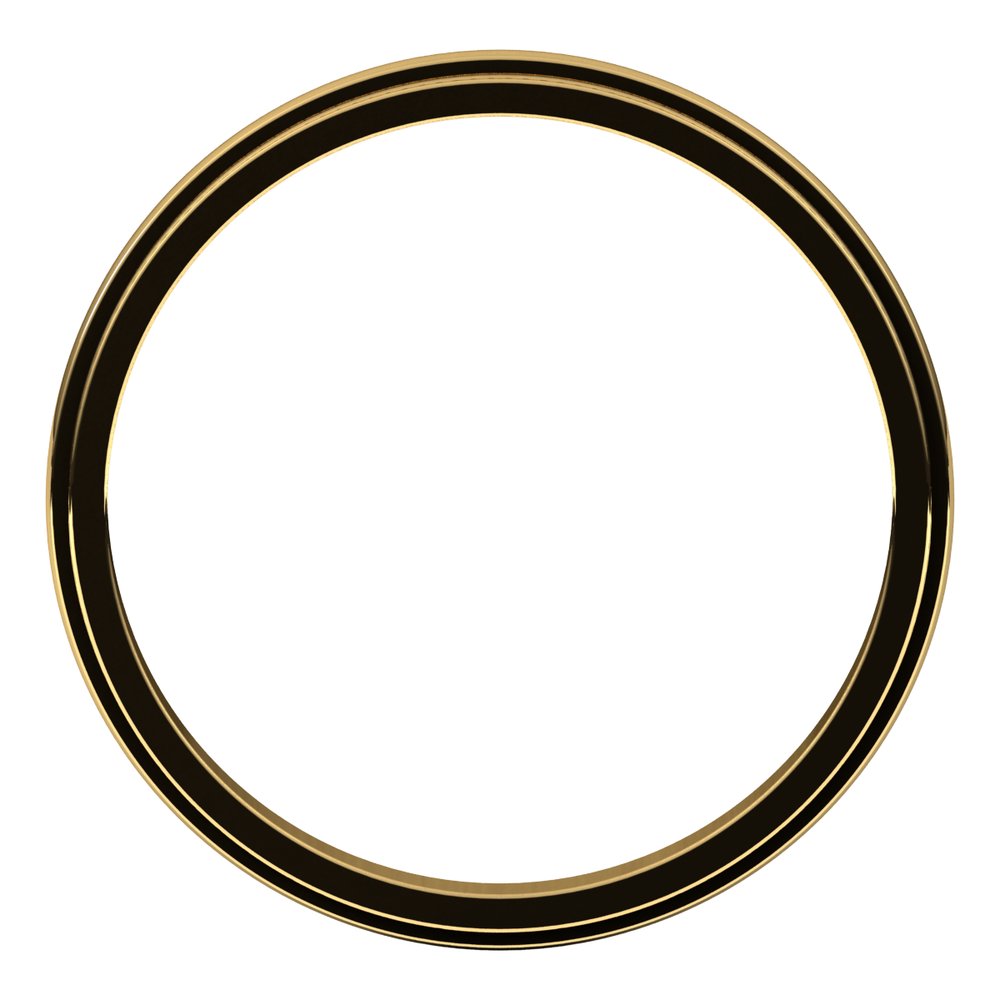 14K Yellow Gold 2 mm Milgrain Stepped-Edge Half Round Band Size 8