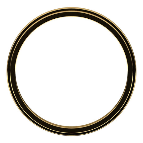 14K Yellow Gold 2 mm Milgrain Stepped-Edge Half Round Band Size 8