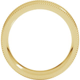 14K Yellow 6 mm Extra Large Milgrain Comfort-Fit Half Round Band