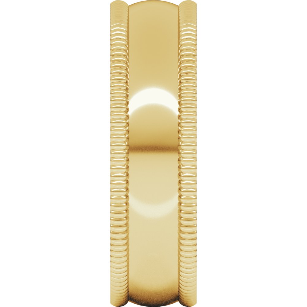 14K Yellow 6 mm Extra Large Milgrain Comfort-Fit Half Round Band