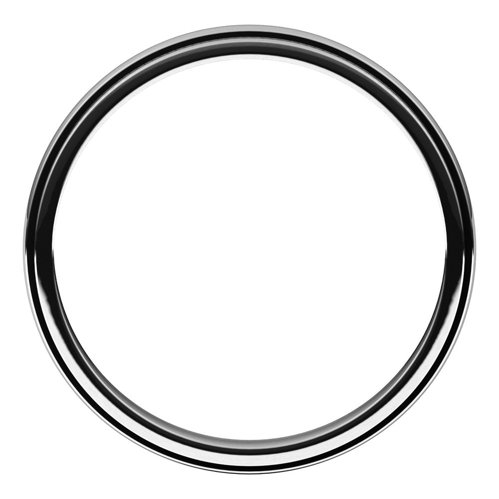 10K White 2.5 mm Milgrain Stepped-Edge Half Round Band Size 11.5