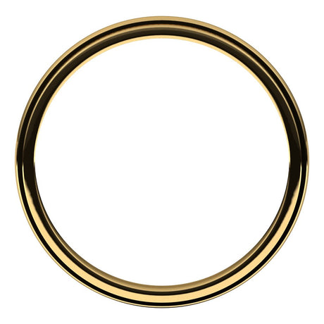 14K Yellow Gold 2.5 mm Milgrain Stepped-Edge Half Round Band Size 8