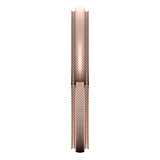 10K Rose Gold 2.5 mm Milgrain Stepped-Edge Half Round Band Size 10
