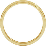 14K Yellow Gold 3 mm Milgrain Stepped-Edge Half Round Band Size 4.5