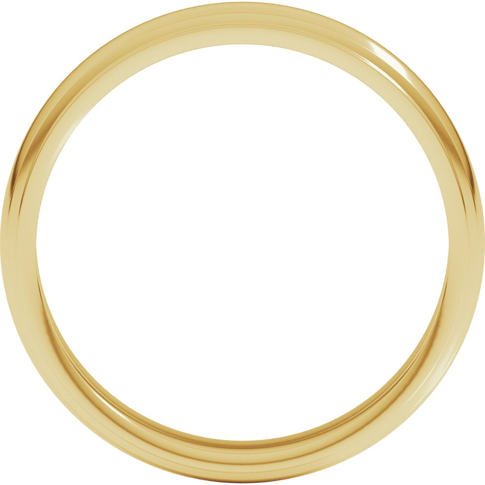 14K Yellow Gold 4 mm Milgrain Stepped-Edge Half Round Band Size 8.5