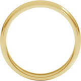 14K Yellow Gold 4 mm Milgrain Stepped-Edge Half Round Band Size 8.5