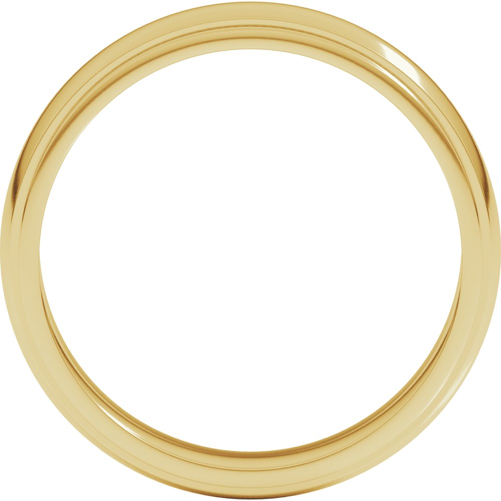 14K Yellow Gold 5 mm Milgrain Stepped-Edge Half Round Band Size 11