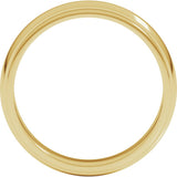 14K Yellow Gold 5 mm Milgrain Stepped-Edge Half Round Band Size 11