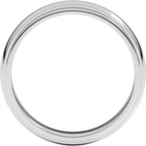 14K White Gold 5 mm Milgrain Stepped-Edge Half Round Band Size 9