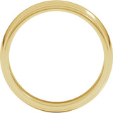 14K Yellow 5 mm Milgrain Stepped-Edge Half Round Band