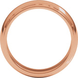 10K Rose 7 mm Milgrain Stepped-Edge Half Round Band Size 11