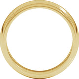 14K Yellow 6 mm Milgrain Stepped-Edge Half Round Band