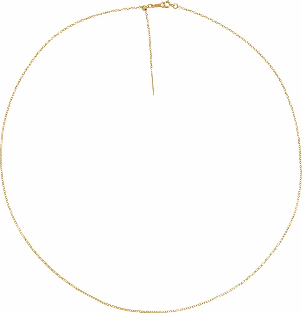 14K Yellow Gold-Filled 1.1 mm Adjustable Threader Cable 16-22" Chain