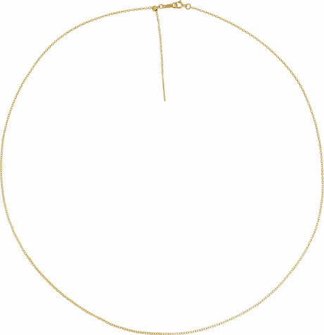 14K Yellow Gold-Filled 1.1 mm Adjustable Threader Cable 16-22" Chain