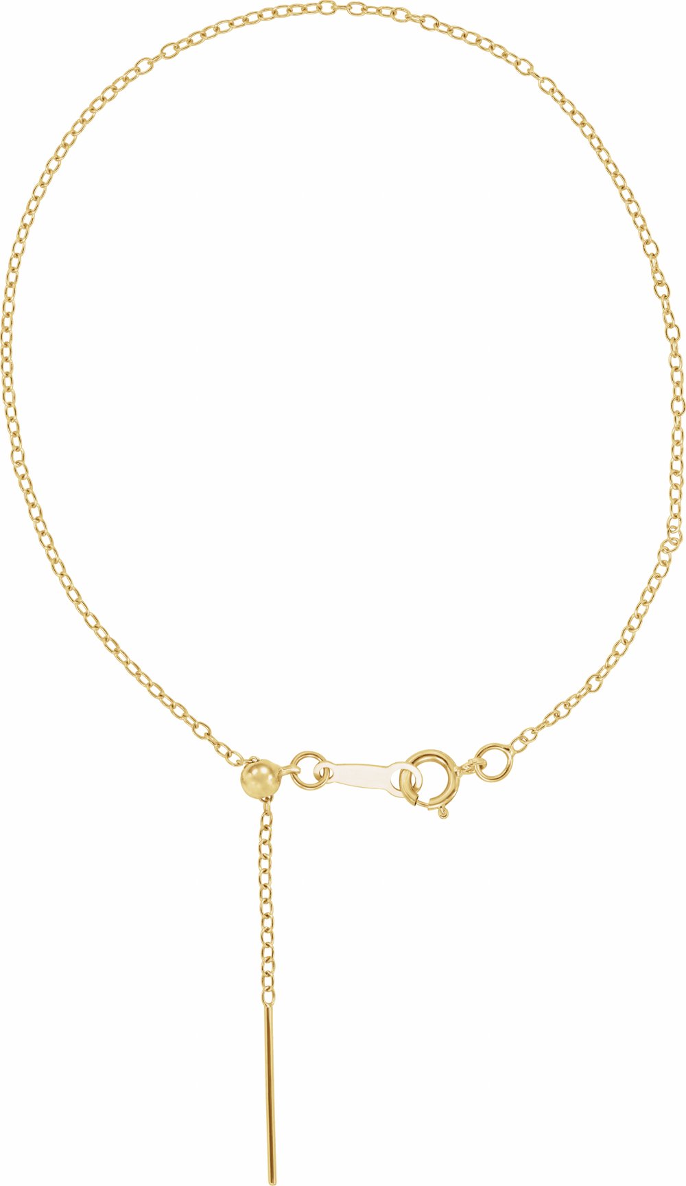 14K Yellow Gold-Filled 1.1 mm Adjustable Threader Cable 6-8" Chain 