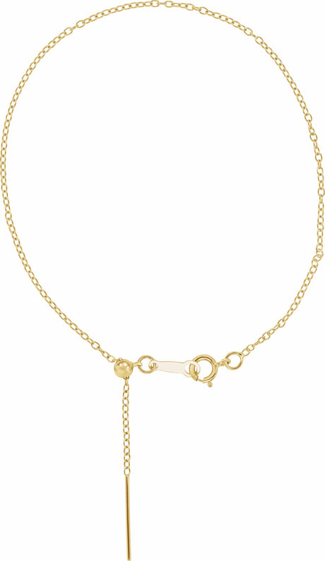 14K Yellow Gold-Filled 1.1 mm Adjustable Threader Cable 6-8" Chain 