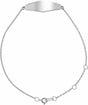 14K White Gold Engravable Curved Bar 6 1/2-7 1/2" Bracelet