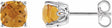 Sterling Silver 6x6 mm Cushion Natural Citrine Earrings