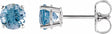 14K White Gold 5 mm Natural Aquamarine Earrings