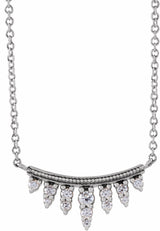 14K White Gold 1/6 CTW Natural Diamond Bar 18" Necklace