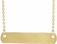 14K Yellow Gold Engravable Bar 18" Necklace