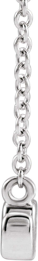 14K White Gold Petite Mom Script 16" Necklace 