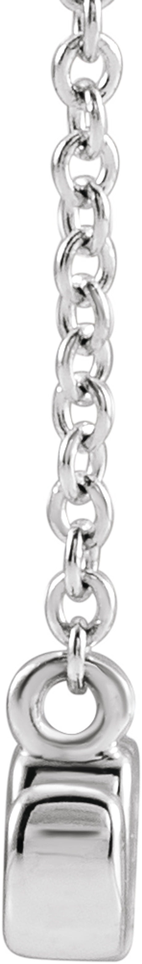 14K White Gold Petite Mom Script 16" Necklace 
