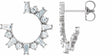14K White Gold 1 CTW Natural Diamond Front-Facing Hoop Earrings 